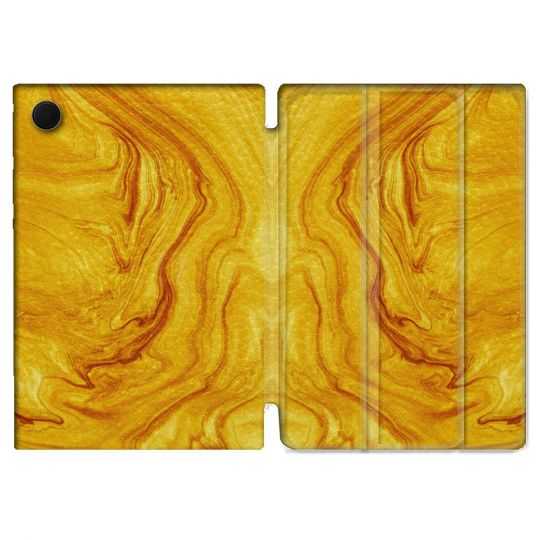 Housse Smart Cover Pour Samsung Galaxy Tab A8 (2022) 10.5 Texture Marbre Jaune
