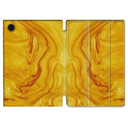 Housse Smart Cover Pour Samsung Galaxy Tab A8 (2022) 10.5 Texture Marbre Jaune