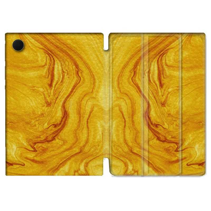 Housse Smart Cover Pour Samsung Galaxy Tab A8 (2022) 10.5 Texture Marbre Jaune