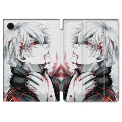 Housse Smart Cover Pour Samsung Galaxy Tab A8 (2022) 10.5 Manga Tokyo Ghoul Kaneki Blanc