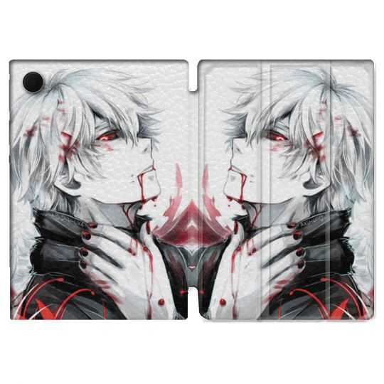 Housse Smart Cover Pour Samsung Galaxy Tab A8 (2022) 10.5 Manga Tokyo Ghoul Kaneki Blanc