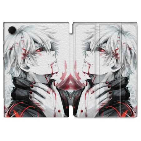 Housse Smart Cover Pour Samsung Galaxy Tab A8 (2022) 10.5 Manga Tokyo Ghoul Kaneki Blanc