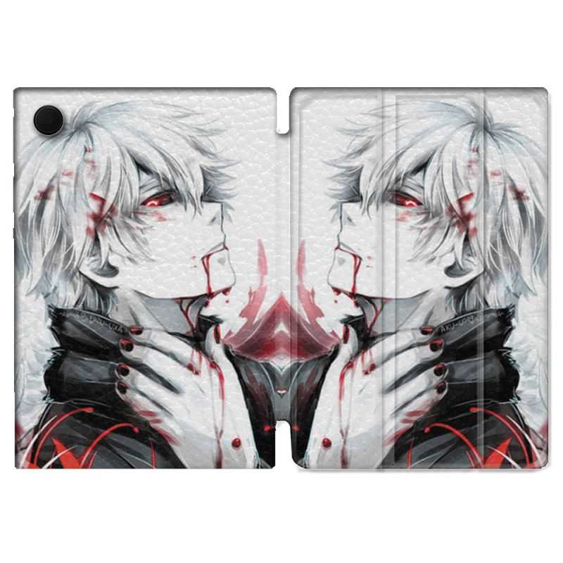 Housse Smart Cover Pour Samsung Galaxy Tab A8 (2022) 10.5 Manga Tokyo Ghoul Kaneki Blanc