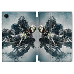 Housse Smart Cover Pour Samsung Galaxy Tab A8 (2022) 10.5 Moto Cross Ombre