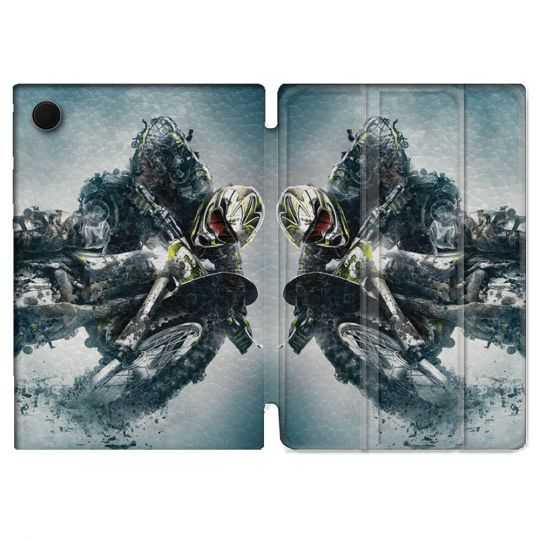 Housse Smart Cover Pour Samsung Galaxy Tab A8 (2022) 10.5 Moto Cross Ombre