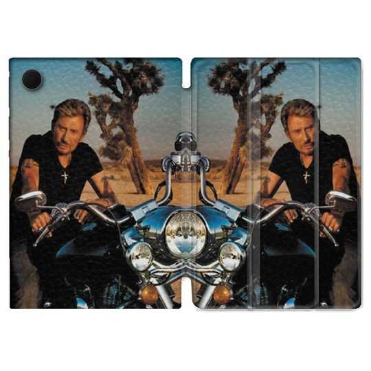 Housse Smart Cover Pour Samsung Galaxy Tab A8 (2022) 10.5 Musique Johnny Hallyday Moto