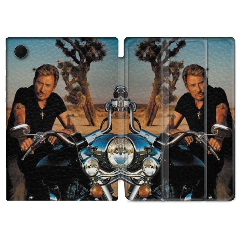 Housse Smart Cover Pour Samsung Galaxy Tab A8 (2022) 10.5 Musique Johnny Hallyday Moto