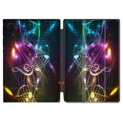 Housse Smart Cover Pour Samsung Galaxy Tab A8 (2022) 10.5 Musique Partition Multicolore