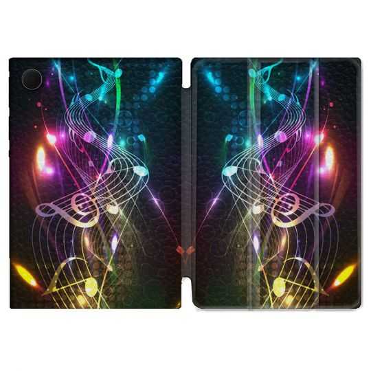 Housse Smart Cover Pour Samsung Galaxy Tab A8 (2022) 10.5 Musique Partition Multicolore