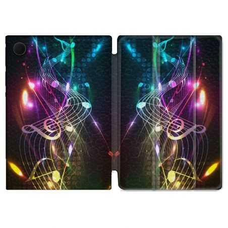 Housse Smart Cover Pour Samsung Galaxy Tab A8 (2022) 10.5 Musique Partition Multicolore