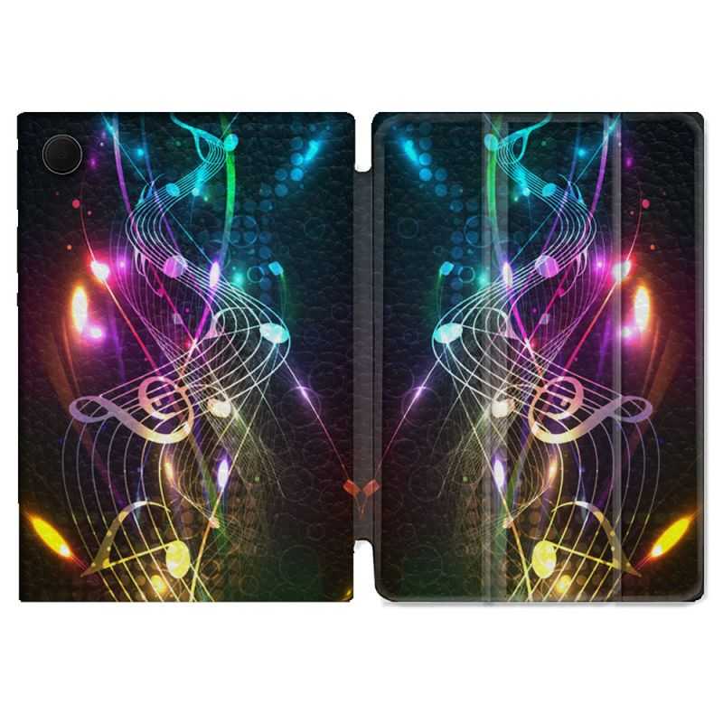 Housse Smart Cover Pour Samsung Galaxy Tab A8 (2022) 10.5 Musique Partition Multicolore