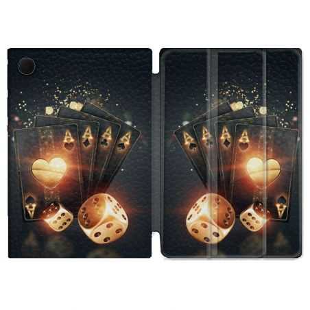 Housse Smart Cover Pour Samsung Galaxy Tab A8 (2022) 10.5 Poker Des