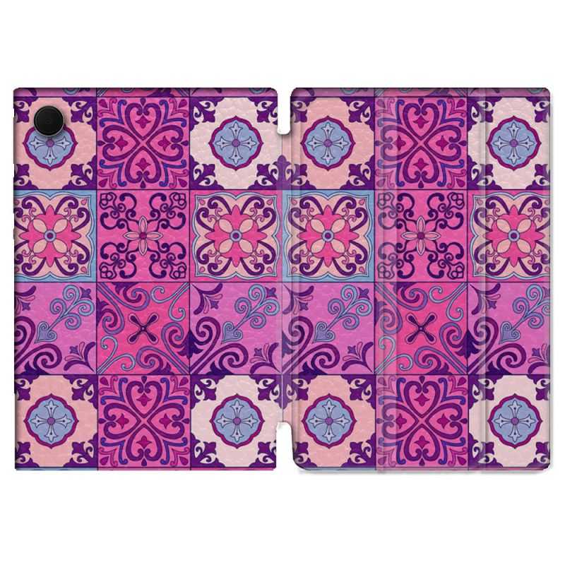 Housse Smart Cover Pour Samsung Galaxy Tab A8 (2022) 10.5 Texture Carreau Ciment Violet