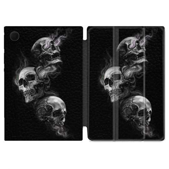 Housse Smart Cover Pour Samsung Galaxy Tab A8 (2022) 10.5 Tete de Mort Triple