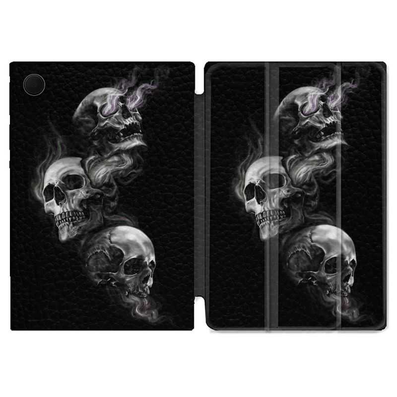 Housse Smart Cover Pour Samsung Galaxy Tab A8 (2022) 10.5 Tete de Mort Triple
