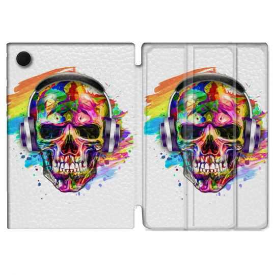 Housse Smart Cover Pour Samsung Galaxy Tab A8 (2022) 10.5 Tete de Mort Tag