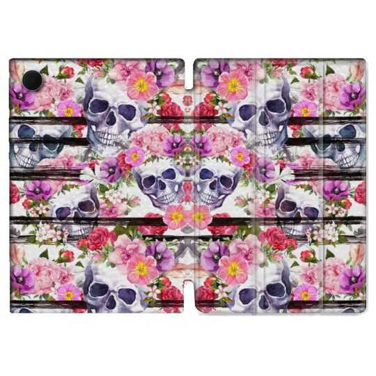Housse Smart Cover Pour Samsung Galaxy Tab A8 (2022) 10.5 Tete de Mort Pattern