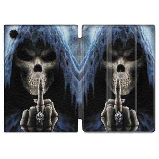 Housse Smart Cover Pour Samsung Galaxy Tab A8 (2022) 10.5 Tete de Mort Doigt