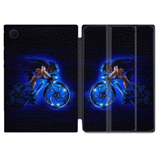 Housse Smart Cover Pour Samsung Galaxy Tab A8 (2022) 10.5 Sport Cyclisme Bleu