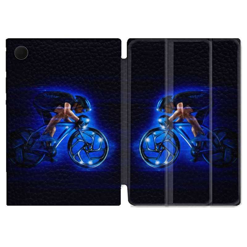 Housse Smart Cover Pour Samsung Galaxy Tab A8 (2022) 10.5 Sport Cyclisme Bleu