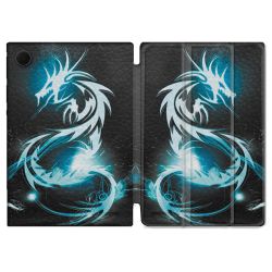 Housse Smart Cover Pour Samsung Galaxy Tab A8 (2022) 10.5 Fantastique Dragon Bleu