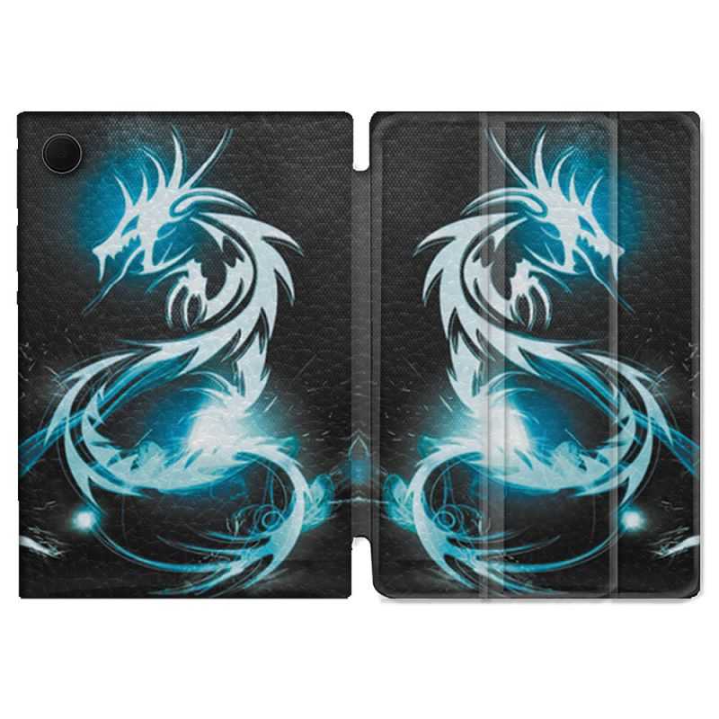 Housse Smart Cover Pour Samsung Galaxy Tab A8 (2022) 10.5 Fantastique Dragon Bleu
