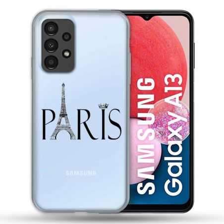 Coque Transparente Pour Samsung Galaxy A13 4G Paris Noir