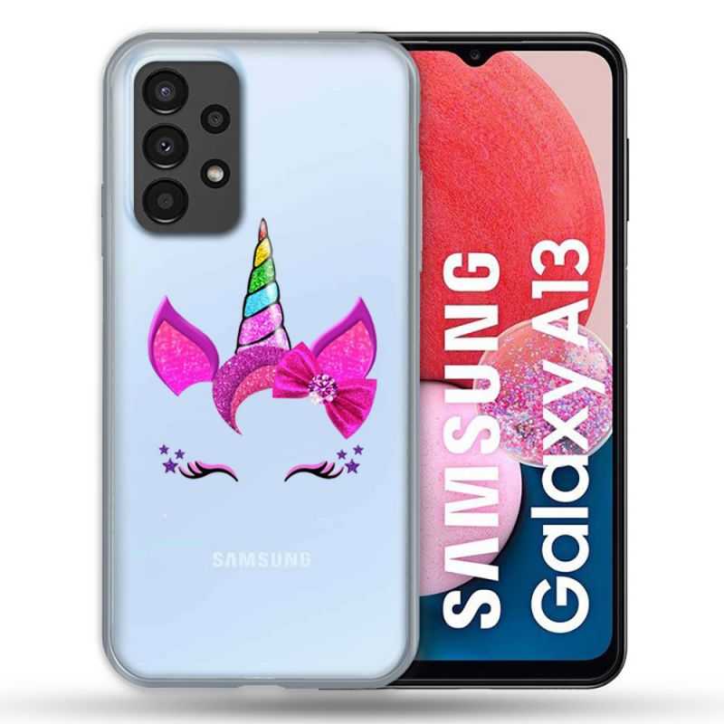 Coque Transparente Pour Samsung Galaxy A13 4G Licorne Paillette