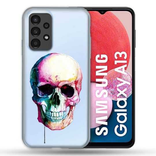Coque Transparente Pour Samsung Galaxy A13 4G Skull Head Crane Colore