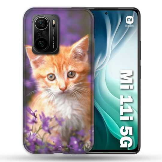 Coque Pour Xiaomi Mi 11i 5G Animal Chat Violet
