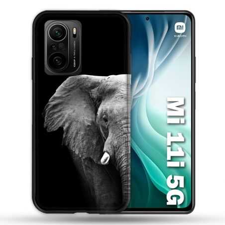 Coque Pour Xiaomi Mi 11i 5G Animal Elephant Noir