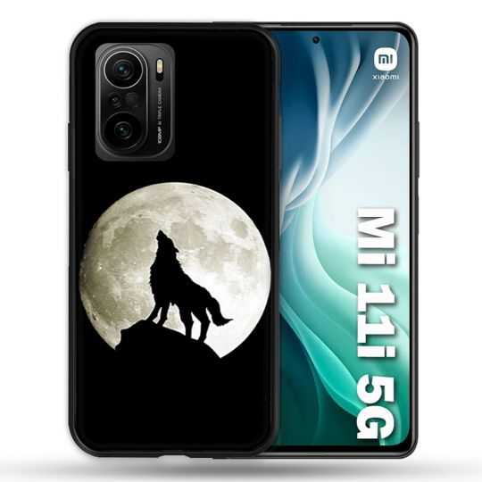 Coque Pour Xiaomi Mi 11i 5G Animal Loup Noir