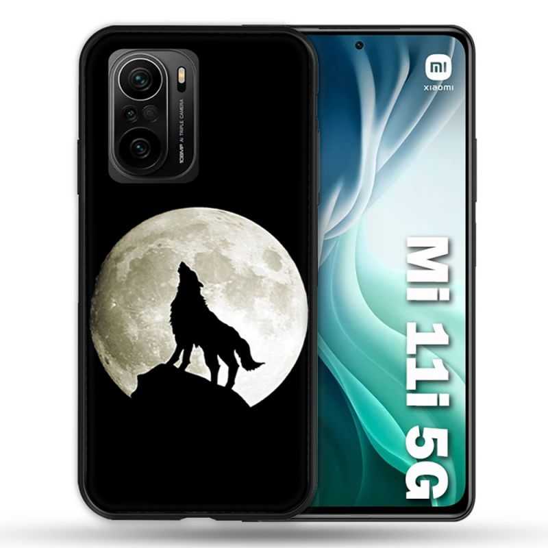 Coque Pour Xiaomi Mi 11i 5G Animal Loup Noir