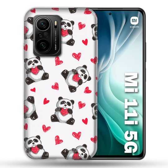 Coque Pour Xiaomi Mi 11i 5G Animal Panda Cœur