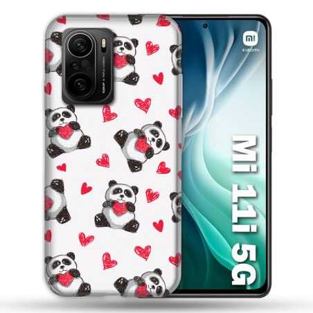 Coque Pour Xiaomi Mi 11i 5G Animal Panda Cœur