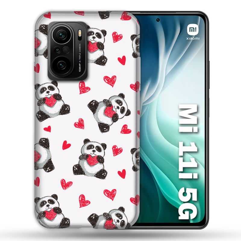 Coque Pour Xiaomi Mi 11i 5G Animal Panda Cœur