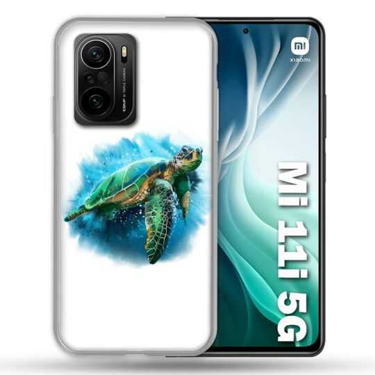 Coque Pour Xiaomi Mi 11i 5G Animal Tortue Blanche multicolore