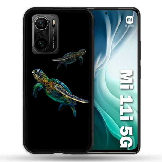 Coque Pour Xiaomi Mi 11i 5G Animal Tortue Noire multicolore