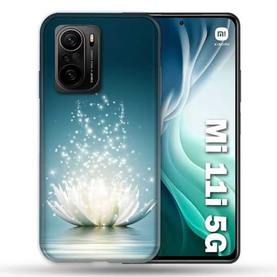 Coque Pour Xiaomi Mi 11i 5G Fleur Lotus Blanc