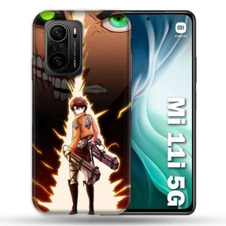 Coque Pour Xiaomi Mi 11i 5G Manga Attaque Titans Eren Eclair