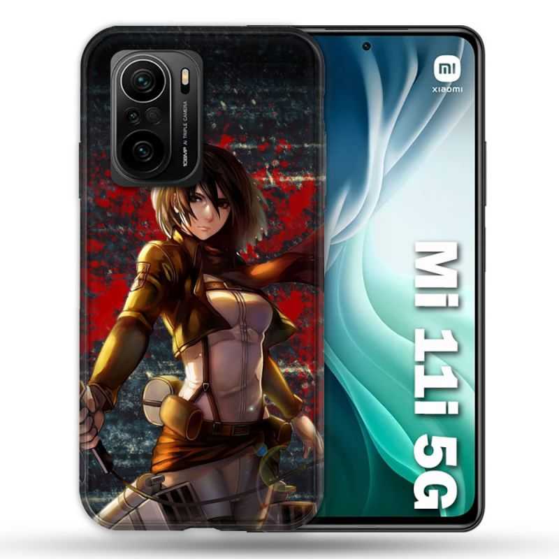Coque Pour Xiaomi Mi 11i 5G Manga Attaque Titans Mikasa