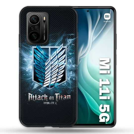 Coque Pour Xiaomi Mi 11i 5G Manga Attaque Titans Noir
