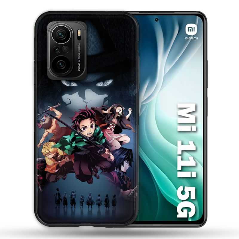 Coque Pour Xiaomi Mi 11i 5G Manga Demon Slayer Noir