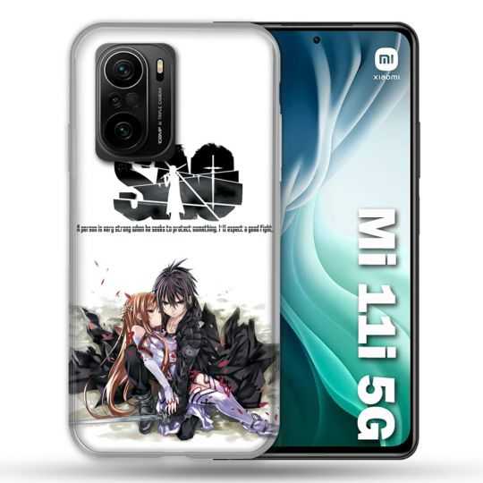 Coque Pour Xiaomi Mi 11i 5G Manga SAO sword Art Online Blanc