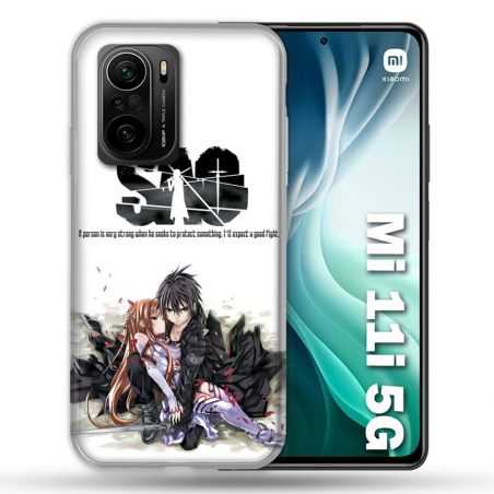 Coque Pour Xiaomi Mi 11i 5G Manga SAO sword Art Online Blanc