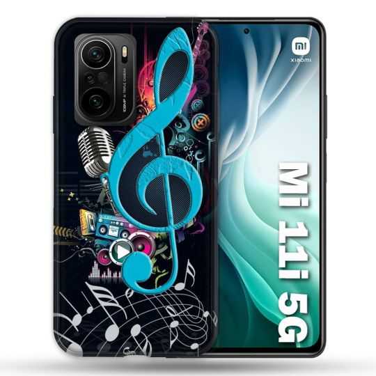 Coque Pour Xiaomi Mi 11i 5G Musique Cle Sol Bleu