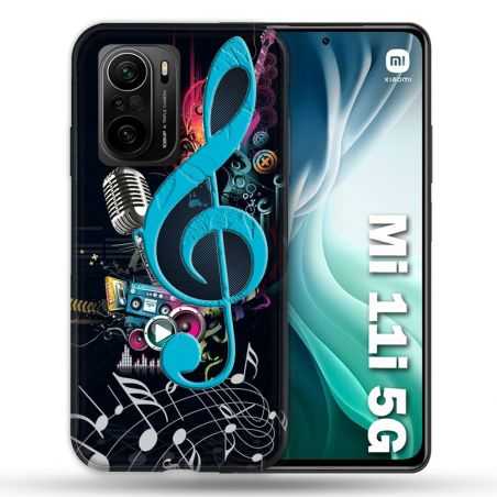 Coque Pour Xiaomi Mi 11i 5G Musique Cle Sol Bleu