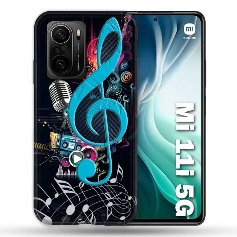 Coque Pour Xiaomi Mi 11i 5G Musique Cle Sol Bleu