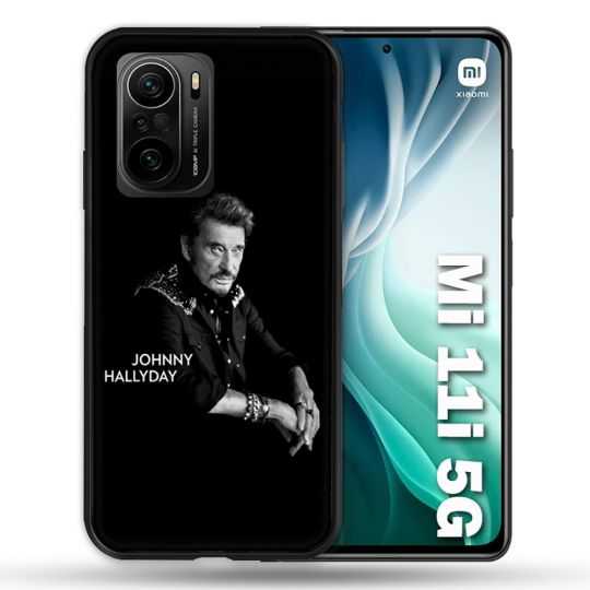 Coque Pour Xiaomi Mi 11i 5G Musique Johnny Hallyday Noir