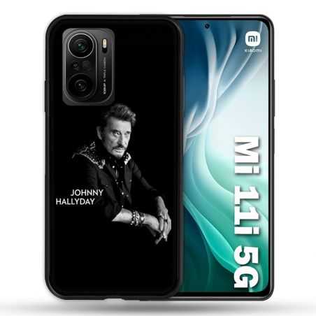 Coque Pour Xiaomi Mi 11i 5G Musique Johnny Hallyday Noir